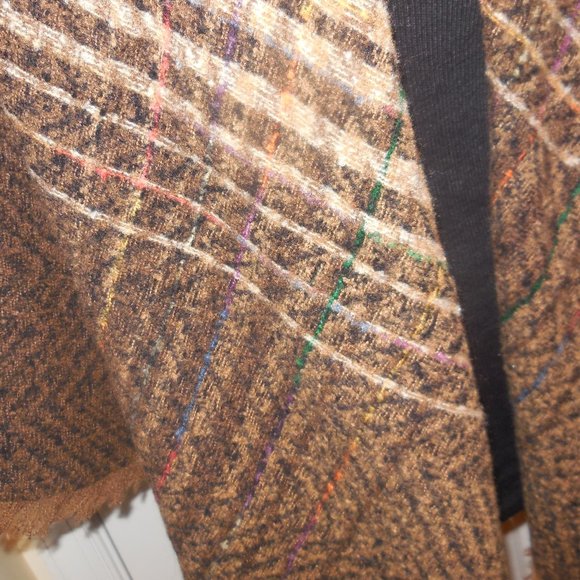 Large Square Shawl 52" x 52" NEW Brown Blanket Pashmina Shoulder Wrap - Picture 9 of 9